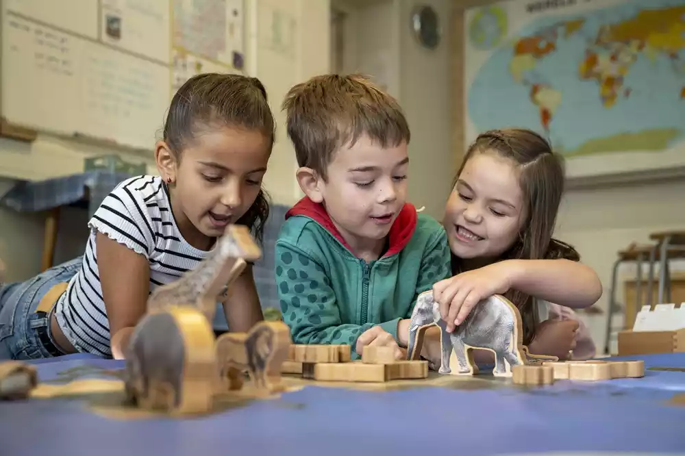 Children in the The Lantern Lab room at Montessori Home Early Learning Shepparton